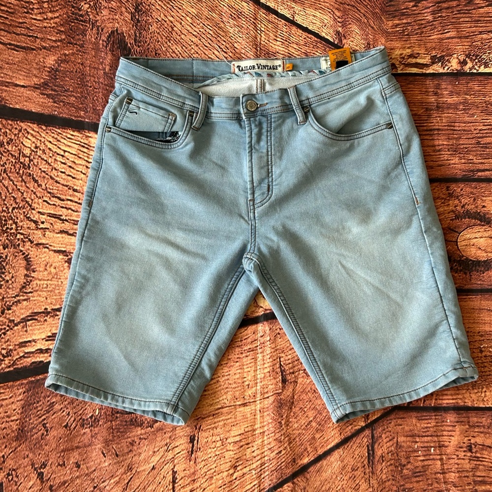 Tailor Made Light Blue Denim Men's Shorts Size 32